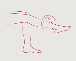 Ikona – Cievna gymnastika, cvik 4, ukážka krúženia nohou